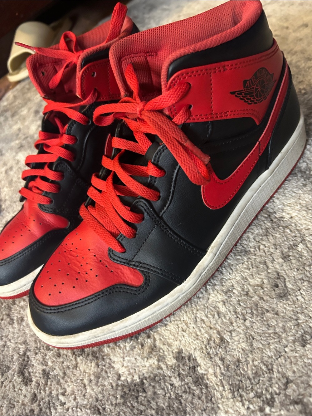 Nike Air Jordan 1 High- Black/Red Men's Sneakers